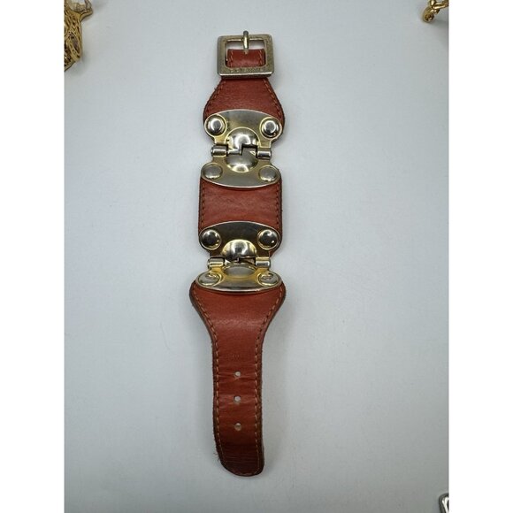 Signed CC Skye Belt Buckle Cuff Bracelet Two Tone And Gold Tone Metal Nice Heavy - Picture 11 of 11